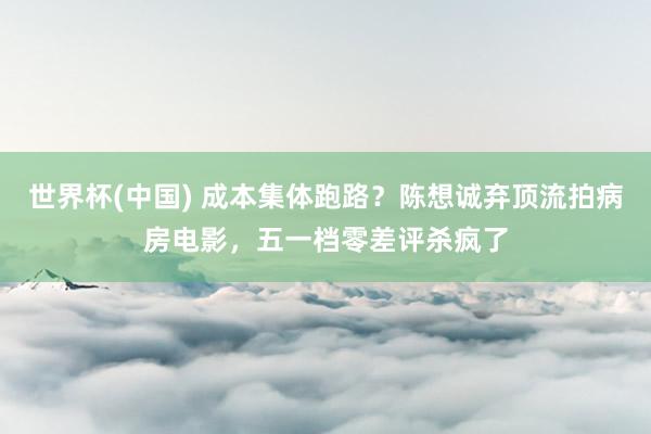 世界杯(中國) 成本集體跑路？陳想誠棄頂流拍病房電影，五一檔零差評(píng)殺瘋了