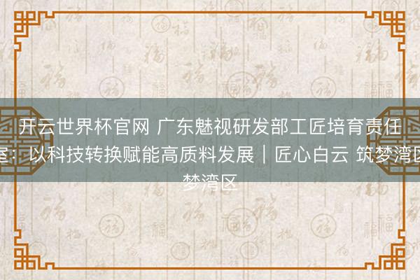 開(kāi)云世界杯官網(wǎng) 廣東魅視研發(fā)部工匠培育責(zé)任室：以科技轉(zhuǎn)換賦能高質(zhì)料發(fā)展｜匠心白云 筑夢(mèng)灣區(qū)